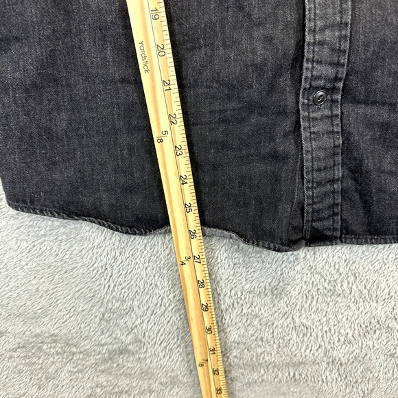 Untuckit Shirt Mens XL Black Denim Chambray Long Sleeve Button Up Western Rodeo - Picture 4 of 7